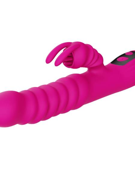 Vibrador Multifuncional Rabbit Duplo Língua Efeito Calor Fúcsia