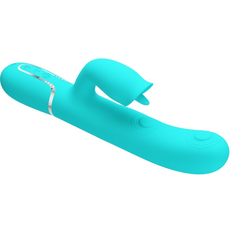 Vibrador Rabbit com Licking Verde Água da Pretty Love
