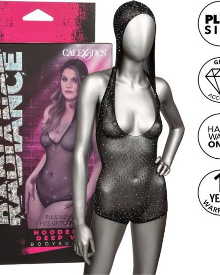 CALEXOTICS - RADIANCE BODY CON CAPUCHA Y ESCOTE EN V PRONUNCIADO TALLA GRANDE