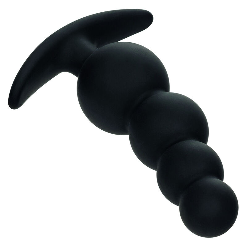 Plug anal Boundless da CALEXOTICS em silicone, com contas graduadas e pega na base
