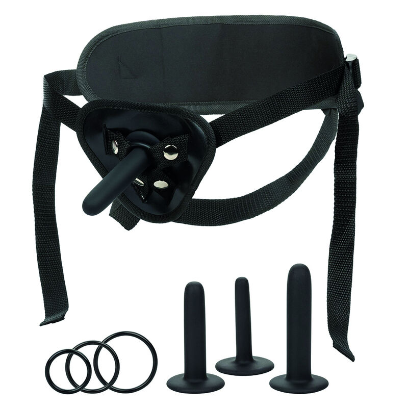 Kit Boundless da CALEXOTICS com arnês ajustável, três sondas de silicone e três anéis de suporte
