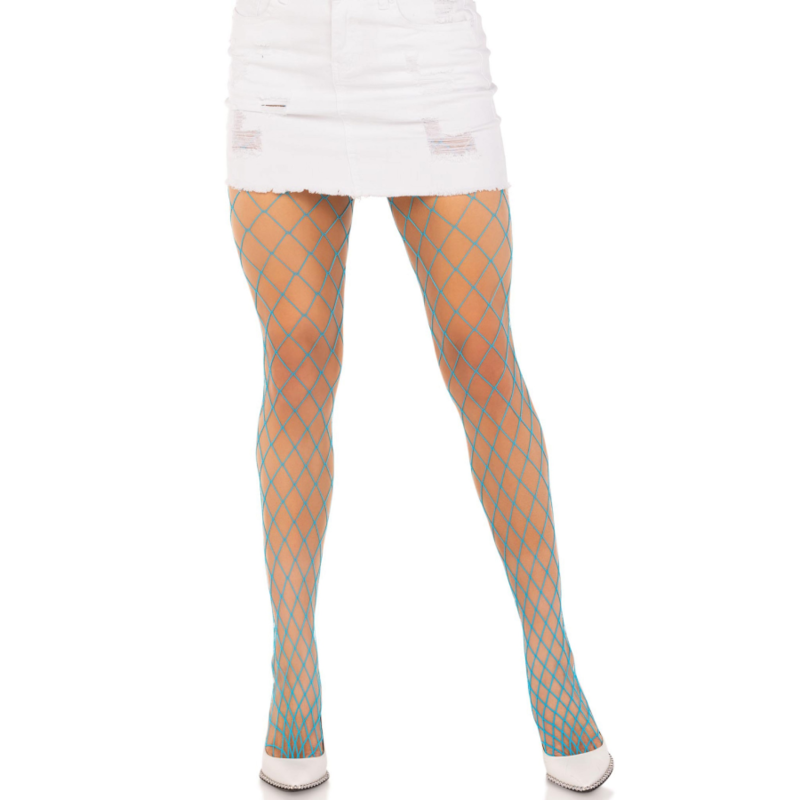 LEG AVENUE - PANTIMEDIAS REJILLA DIAMANTE AMARILLO - AZUL