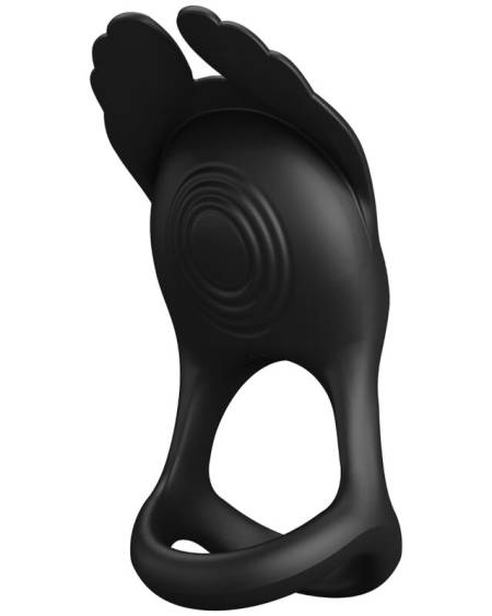 PRETTY LOVE - SILAS ANILLO VIBRADOR 7 VIBRACIONES SILICONA NEGRO