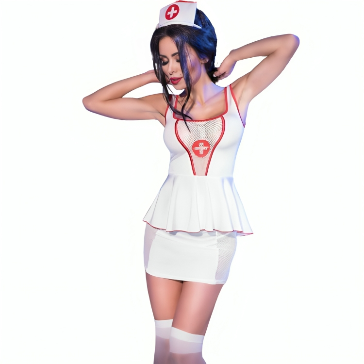 CHILIROSE - CR 4160 DISFRAZ ENFERMERA TOP & FALDA S/M - L/XL