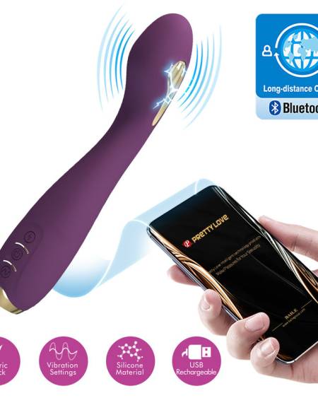 Vibrador PRETTY LOVE Hector lilás, com controlo por aplicação e estimulação elétrica