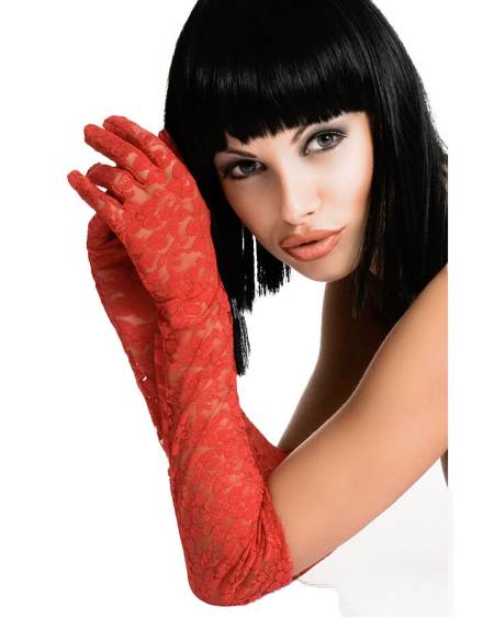 Luvas de renda CHILIROSE CR 3071 em vermelho