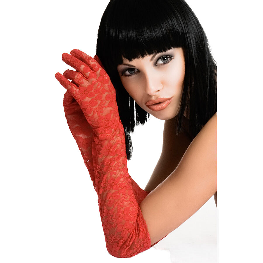 Luvas de renda CHILIROSE CR 3071 em vermelho