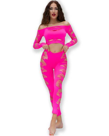 CHILIROSE - CR 4632 TOP & PANTALON FUCSIA S/L