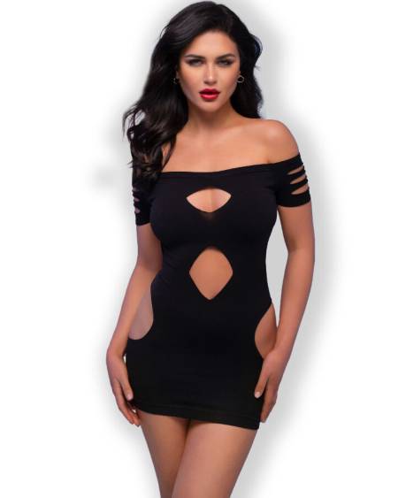 Vestido curto sem costuras CHILIROSE CR 4671 com aberturas sensuais