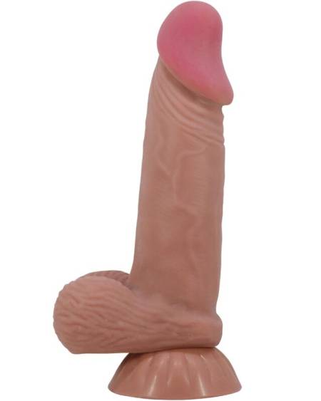 PRETTY LOVE - SLIDING SKIN SERIES DILDO REALÍSTICO CON VENTOSA PIEL DESLIZANTE MORENO 19.4 CM