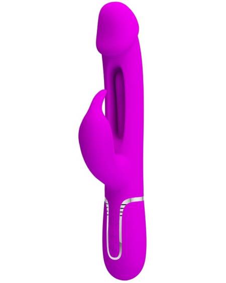 PRETTY LOVE - KAMPAS VIBRADOR RABBIT 3 EN 1 MULTIFUNCIÓN CON LENGUA FUCSIA