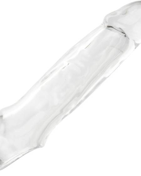 Capa peniana extensora transparente CALEXOTICS Performance Maxx, com design oco e correia escrotal integrada.