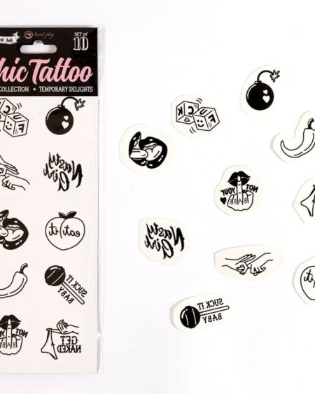 SECRET PLAY - SET DE 10 TATTOOS TEMPORALES SPICY COLLECTION