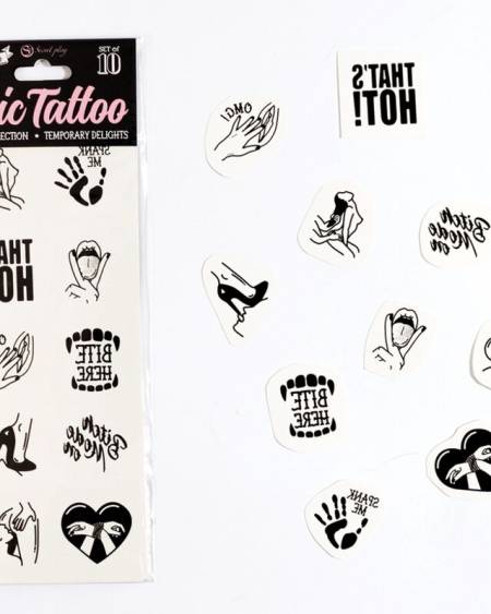 SECRET PLAY - SET DE 10 TATTOOS TEMPORALES KINKY COLLECTION