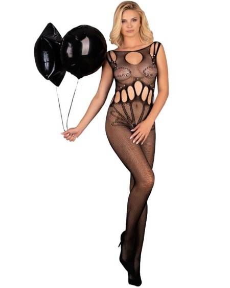 LIVCO CORSETTI FASHION - AMAHIL BODYSTOCKING CROTCHLESS NEGRO TALLA ÚNICA