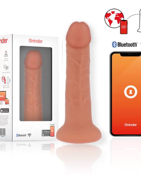 ONINDER - LARGE BOGOTÁ DILDO VIBRADOR 9 VELOCIDADES NATURAL 22 CM -O- 4.5 CM - APP GRATUITA