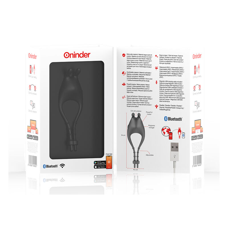 ONINDER - PAMPA ANILLO VIBRADOR AJUSTABLE Y MULTIPOSICION - APP GRATUITA