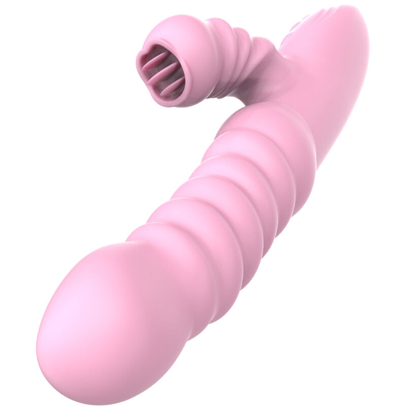 Vibrador Multifuncional com Língua Estimuladora Efeito Calor Rosa