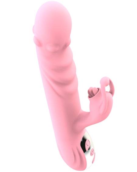 Vibrador rosa Fully Tongue com língua estimuladora e efeito de aquecimento