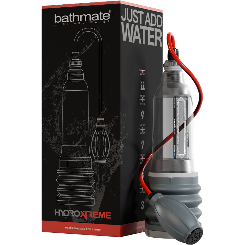 Bomba de água para pénis Bathmate HydroXtreme8 com pera manual destacável