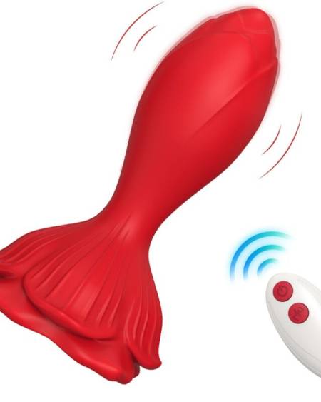 Rosa Vibrador e Plug Anal Pequeno com Controle Remoto