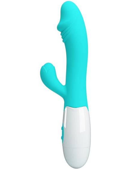 Vibrador Snappy verde-água com estimulação do ponto G e do clitóris