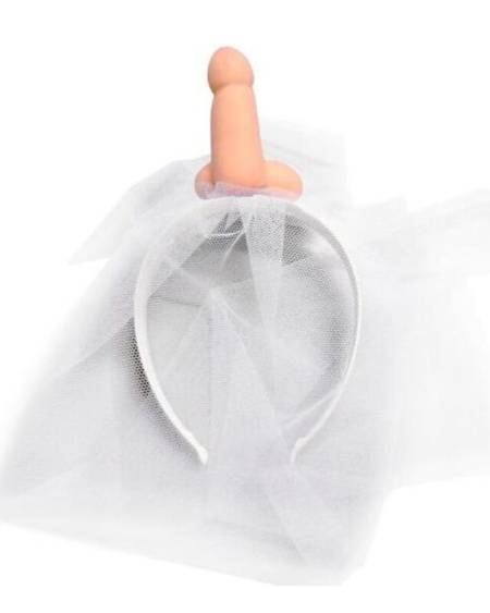 DIABLO PICANTE - VELO DE NOVIA BLANCO CON PENE