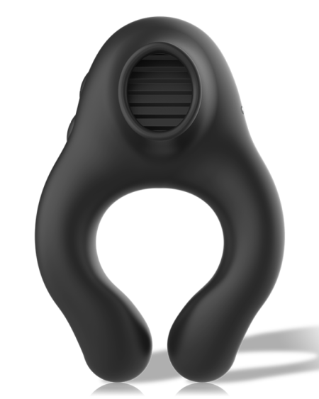 ARMONY - ANILLO VIBRADOR SILICONA 3 MOTORES RECARGABLE NEGRO - DORADO