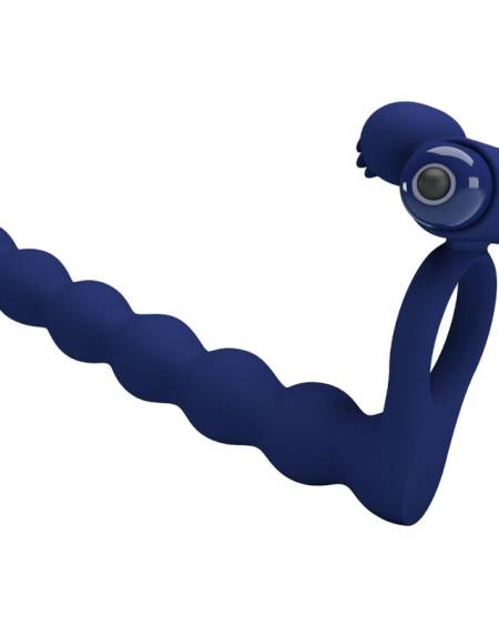 PRETTY LOVE - AJMAL ANILLO VIBRADOR CON PLUG AZUL