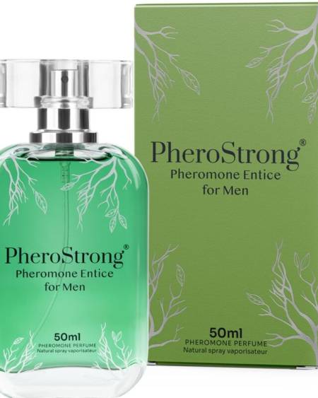 Perfume PHEROSTRONG Entice com feromonas e fragrância amadeirada