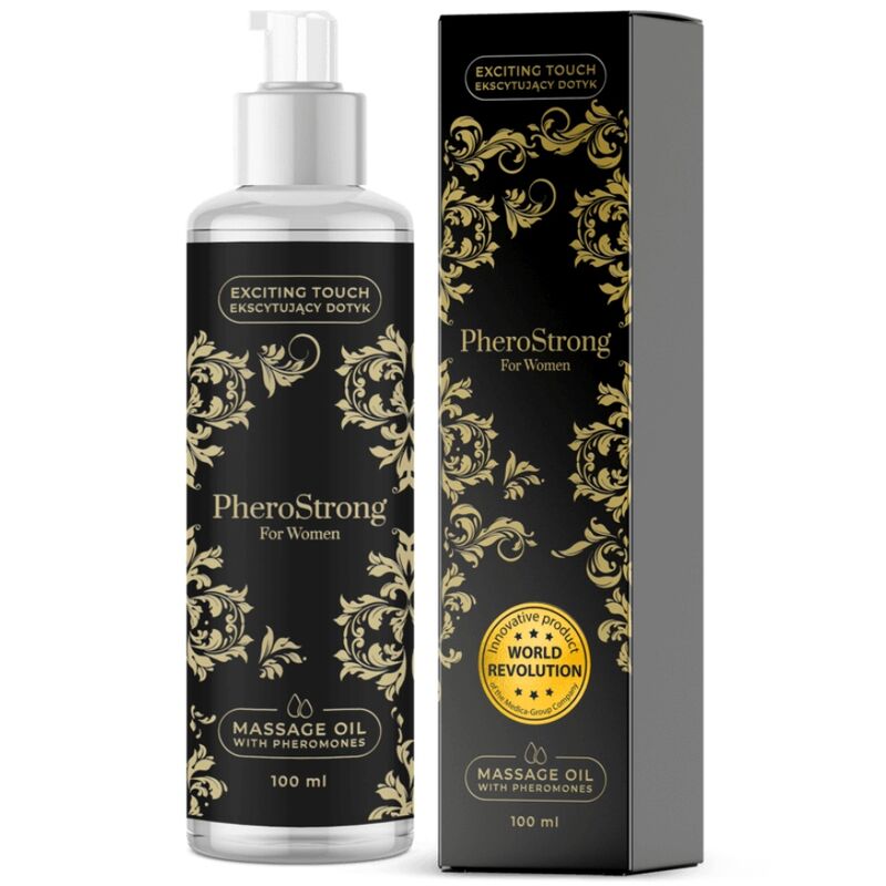 Óleo de massagem PHEROSTRONG para mulher com feromonas, frasco de 100 ml