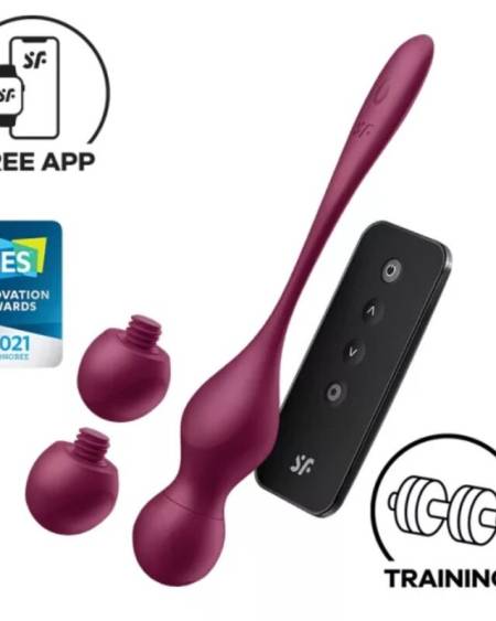 SATISFYER - LOVE BIRDS VARY BOLAS VIBRADORES APP GRATUITA ROJO VINO