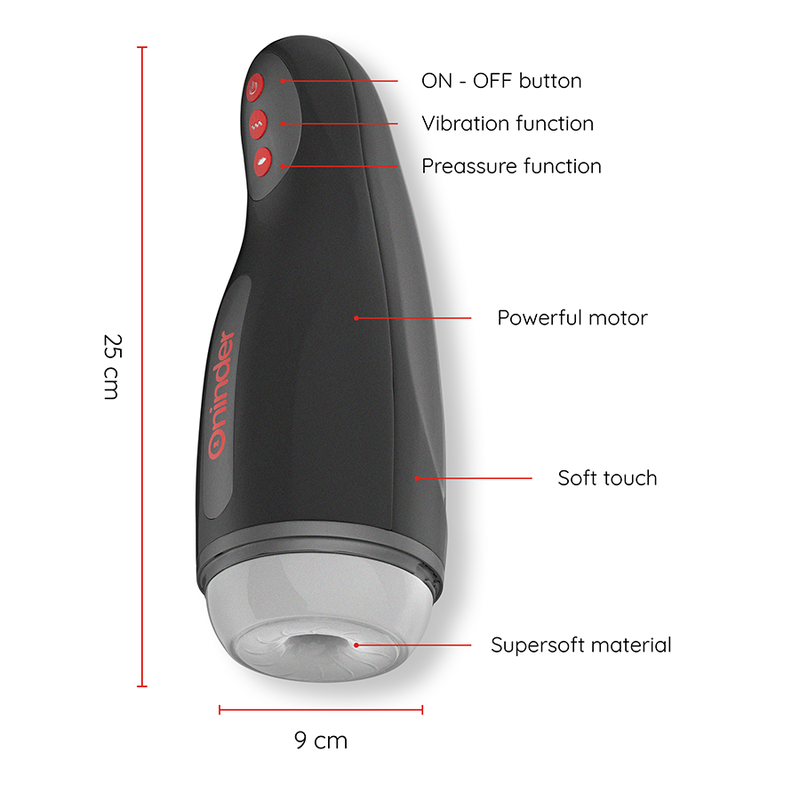 ONINDER - SEOUL MASTURBADOR MASCULINO DE COMPRESIÓN Y VIBRACIÓN - APP GRATUITA