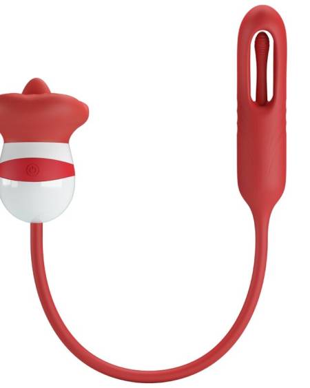Vibrador clitoriano ROMANCE Alyss vermelho, com estimulação oral e vibração