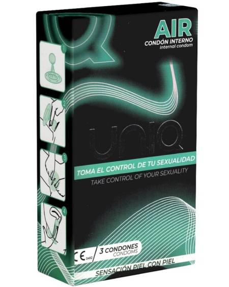 Preservativos femininos Uniq Air sem látex - 3 unidades