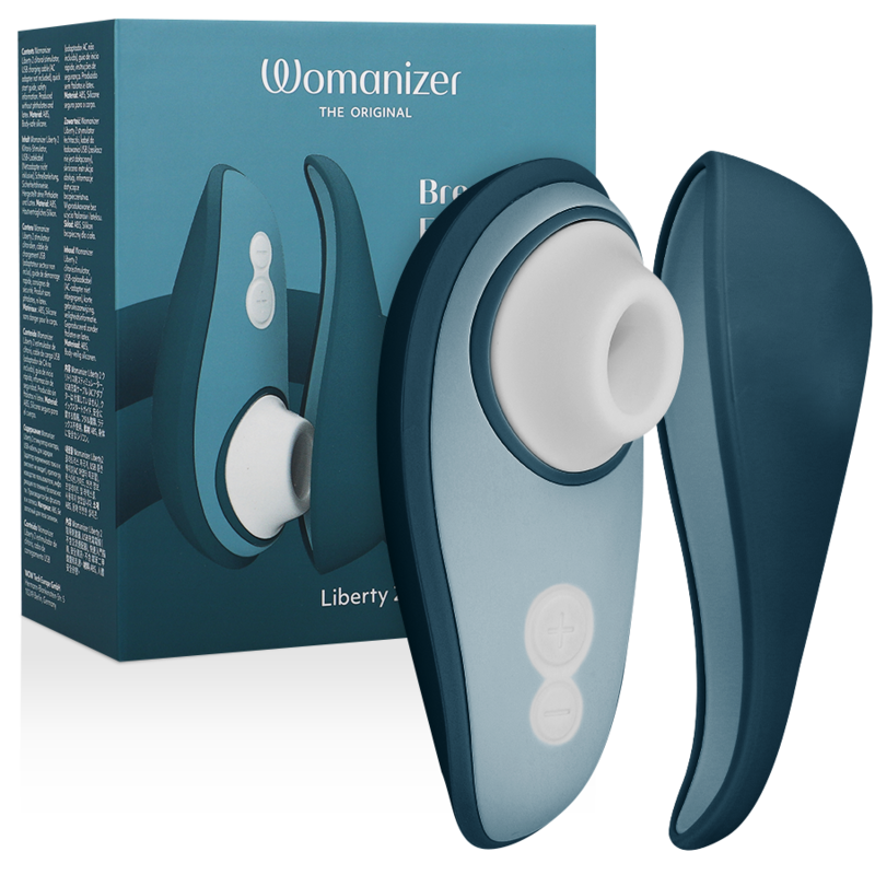 WOMANIZER - LIBERTY 2 ESTIMULADOR & SUCCIONADOR CLITORIS VERDE CLARO - AZUL