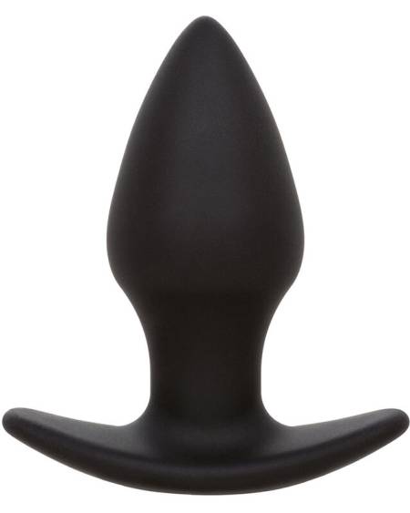 Plug anal vibratório Rock Bottom Perfect Plug da CALEXOTICS, em silicone preto