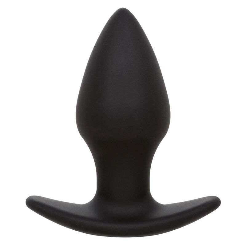 Plug anal vibratório Rock Bottom Perfect Plug da CALEXOTICS, em silicone preto