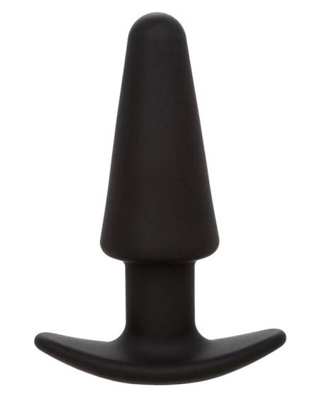 Plug anal cónico vibratório Rock Bottom preto, em silicone