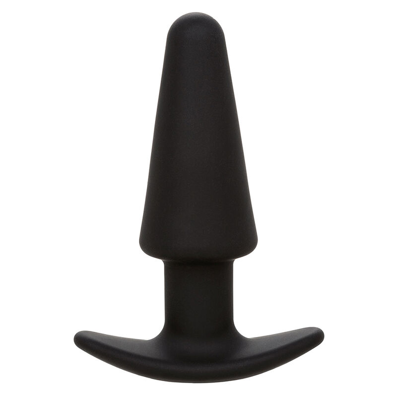Plug anal cónico vibratório Rock Bottom preto, em silicone
