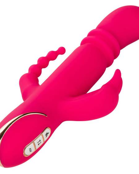 Vibrador coelho triplo aquecido rosa CALEXOTICS Jack Rabbit Signature
