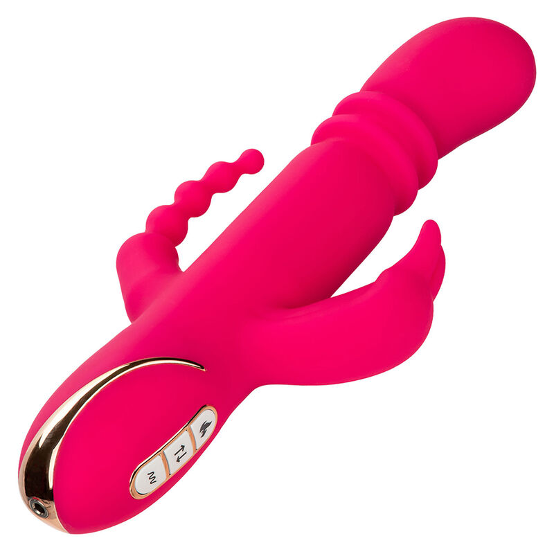 Vibrador coelho triplo aquecido rosa CALEXOTICS Jack Rabbit Signature