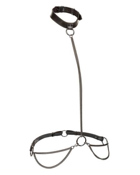Arnês de correntes CALEXOTICS Euphoria com coleira e trela, em tamanho grande