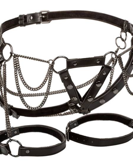 Arnês de coxa CALEXOTICS Euphoria com correntes metálicas, correias ajustáveis e interior em veludo