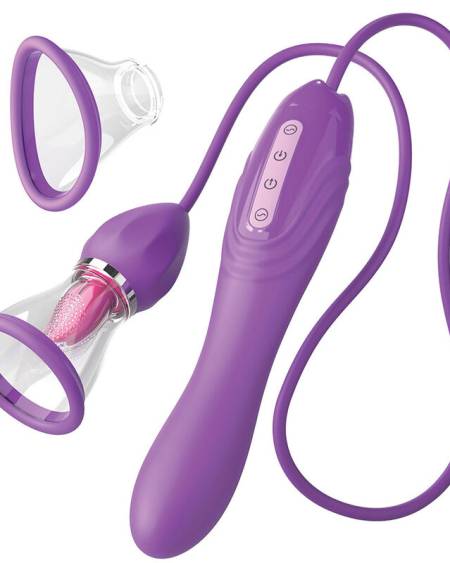 Estimulador de sucção roxo FANTASY FOR HER Ultimate Pleasure Max com mangueira e língua motorizada