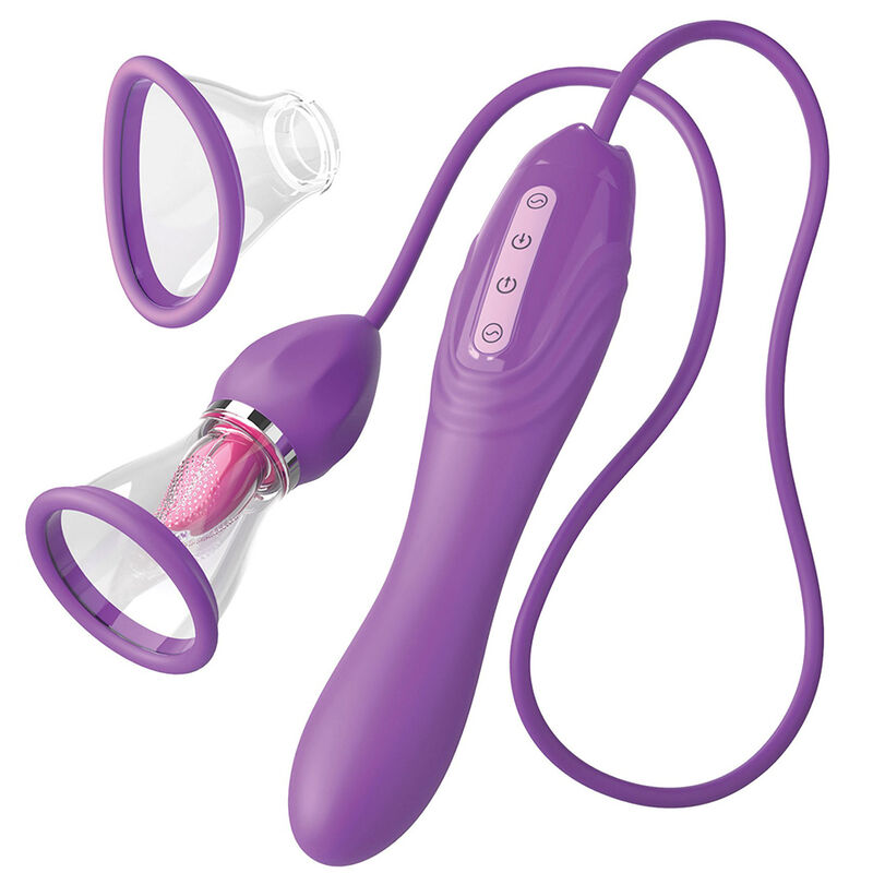 Estimulador de sucção roxo FANTASY FOR HER Ultimate Pleasure Max com mangueira e língua motorizada