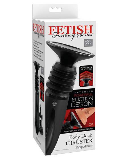 Suporte portátil preto para dildo Body Dock Thruster com 7 modos de impulso