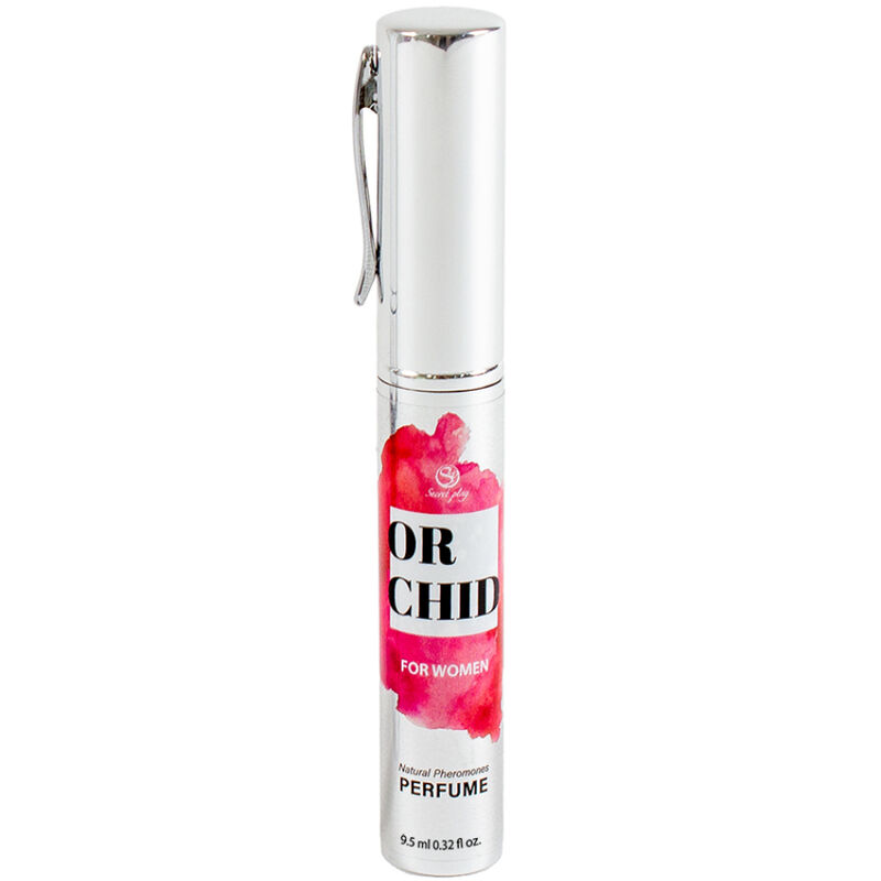 Perfume com feromonas SECRETPLAY Orchid em formato de viagem, com aroma a orquídeas pretas e baunilha