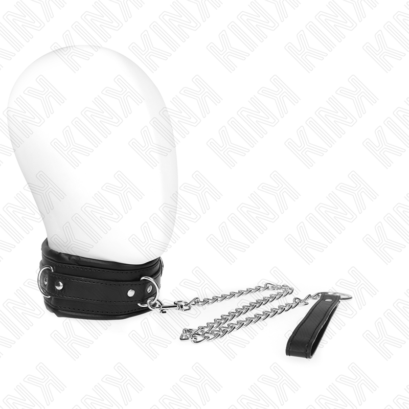 Coleira KINK COLLAR & GAG com trela de 65 cm, modelo 4, ajustável de 36.5-50 cm