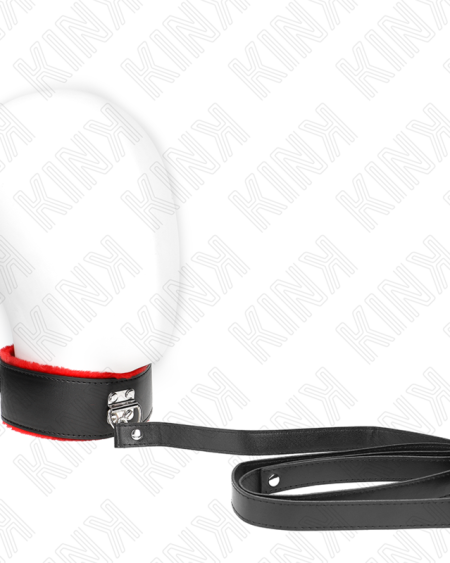 KINK - COLLAR CON CORREA 116 CM DE PIEL ROJO AJUSTABLE 40-48 CM X 6 CM
